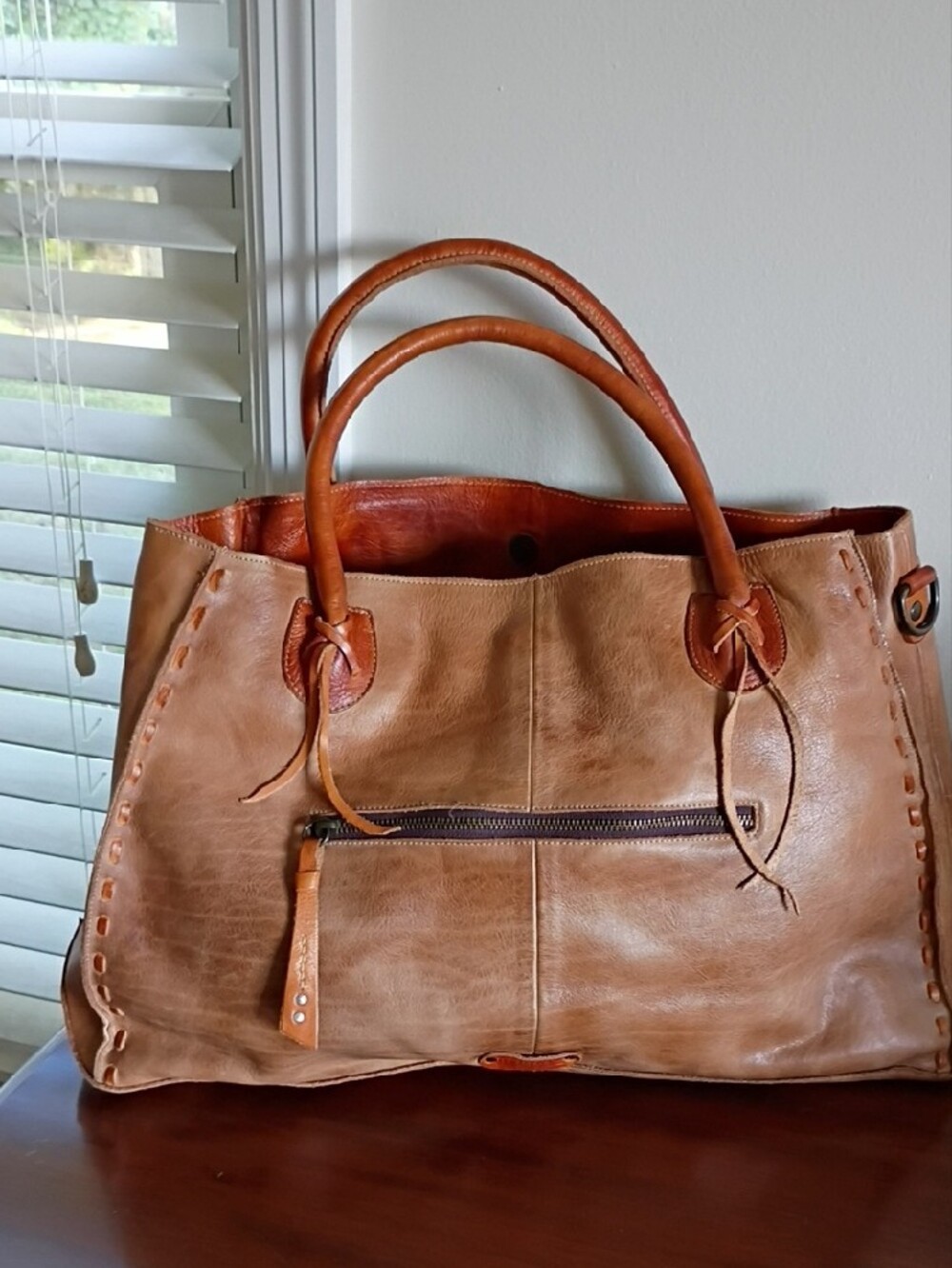 NWT BED|STU Rockaway Tote with Removable Strap, Oats Pecan - Picture 6 of 12